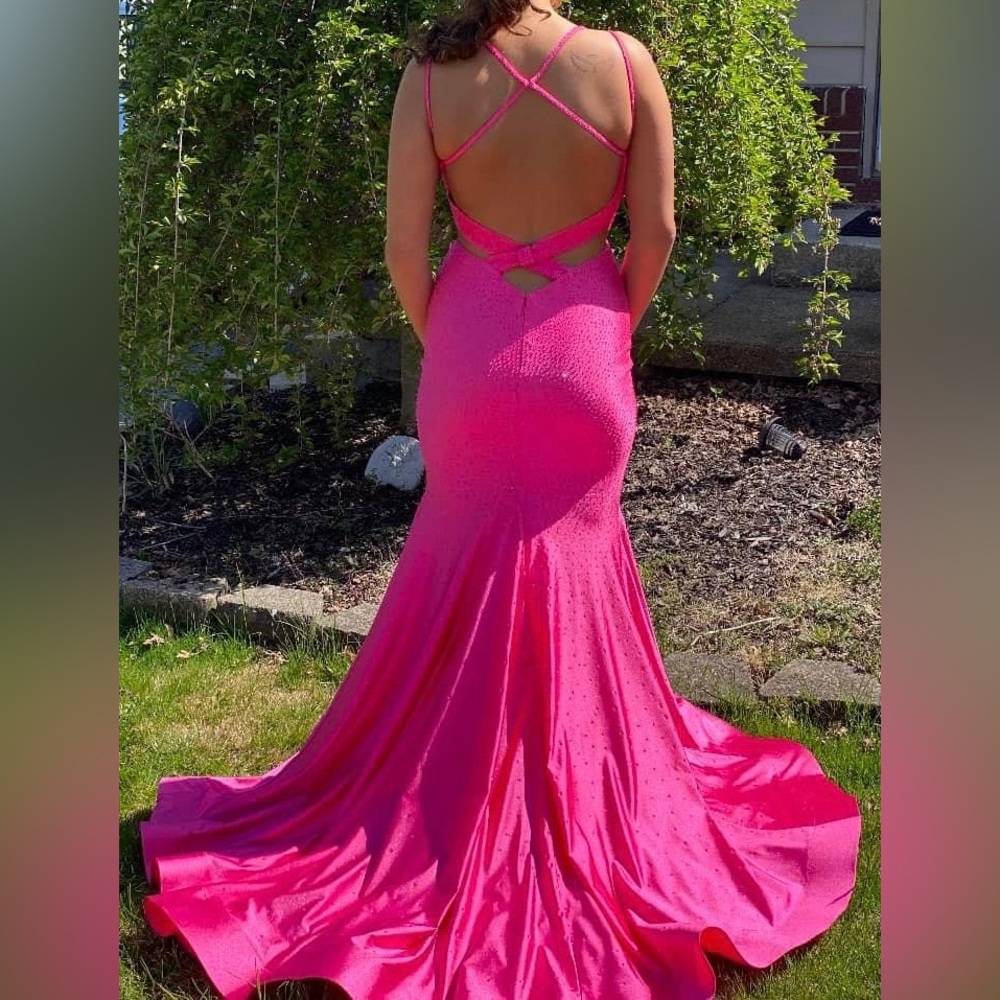 Hot pink prom dress